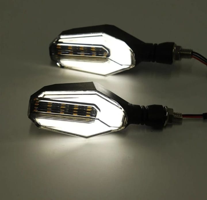 4Pcs Motorbike Universal LED Indicator With  DRL And Yellow Parking Light For all bikes (Random Color)