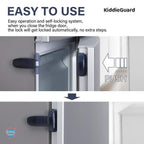 Black transparent refrigerator lock | Child Safety Fridge Lock | Baby Safety Refrigerator Freezer Door Lock, Toddler Kid Safety Latch Catch Lock, No Tools Need Or Drill