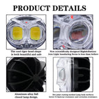 PACK OF 2 Owl Shape Crystal Multi Color Drl Led Fog Light For Bikes Universal Fitment For Bikes  Metal Back Body