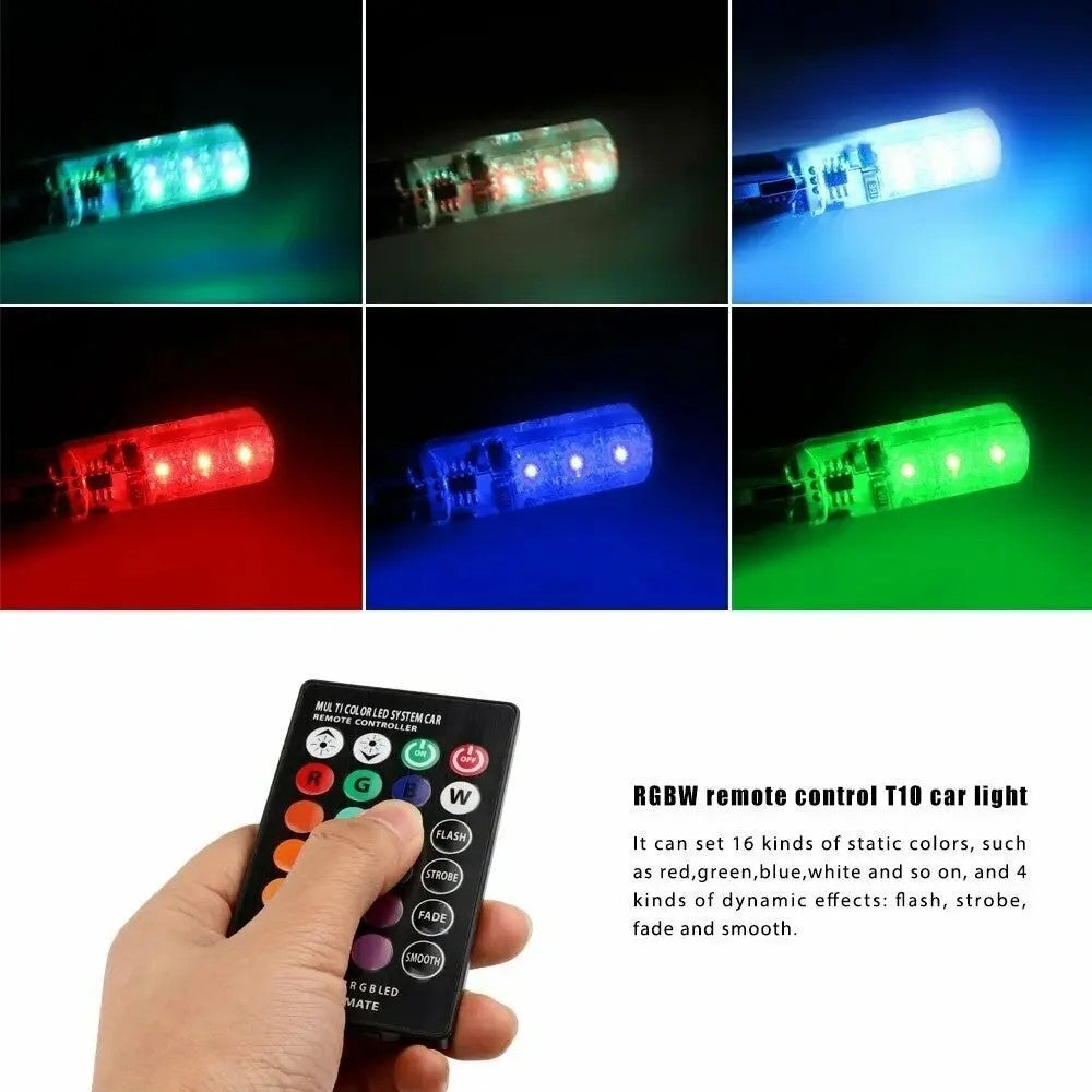 SMDs LED Car Parking Light Bulbs Pair Remote Control