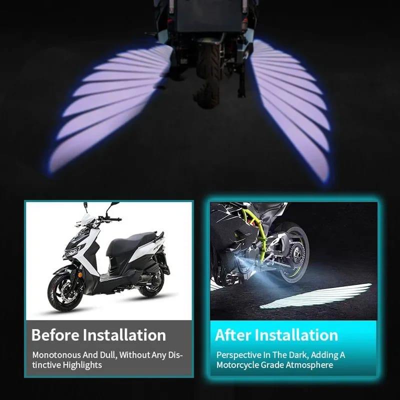 Bluetooth control angel wing light multicolor for all bikes and car uneversa