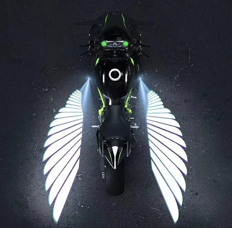 Bluetooth control angel wing light multicolor for all bikes and car uneversa