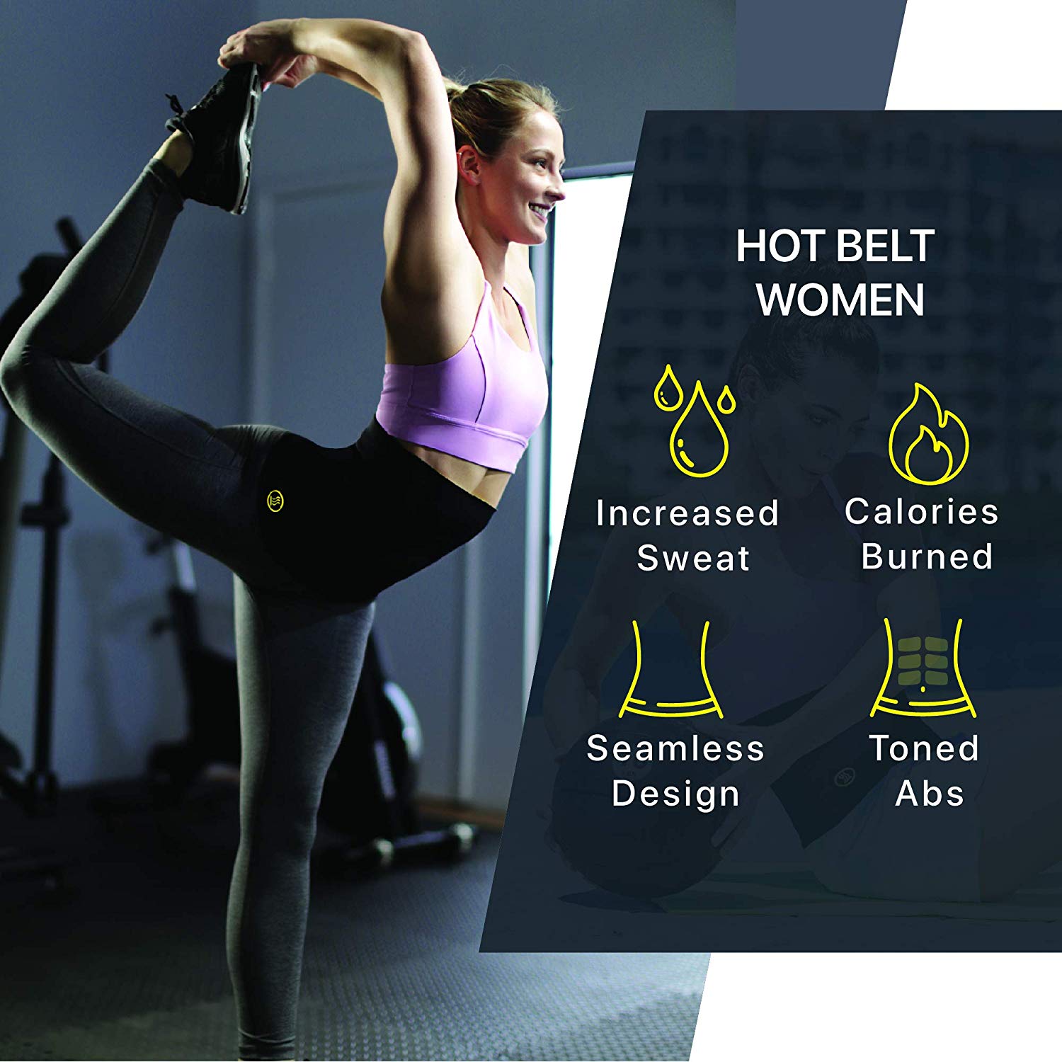 Hot Shaper Slimming Belt 12 Inch for Men & Women – Waist Trimmer Body Shaper with Sweat Enhancing Compression