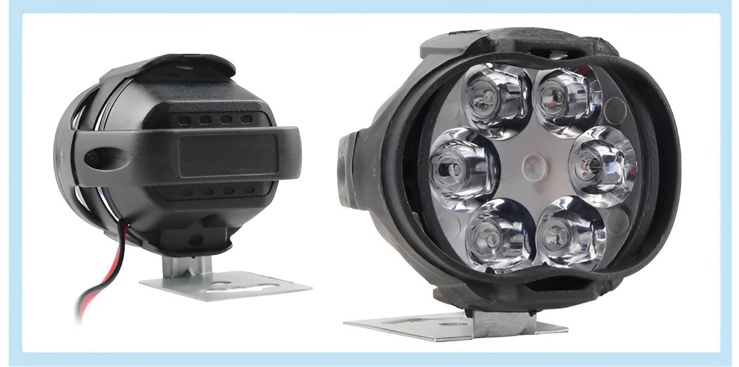 2PCS Work Lights 6 LED Motorcycle Headlight Spot Light Waterproof Super Bright Auxiliary Scooters Universal 12v Led Bar