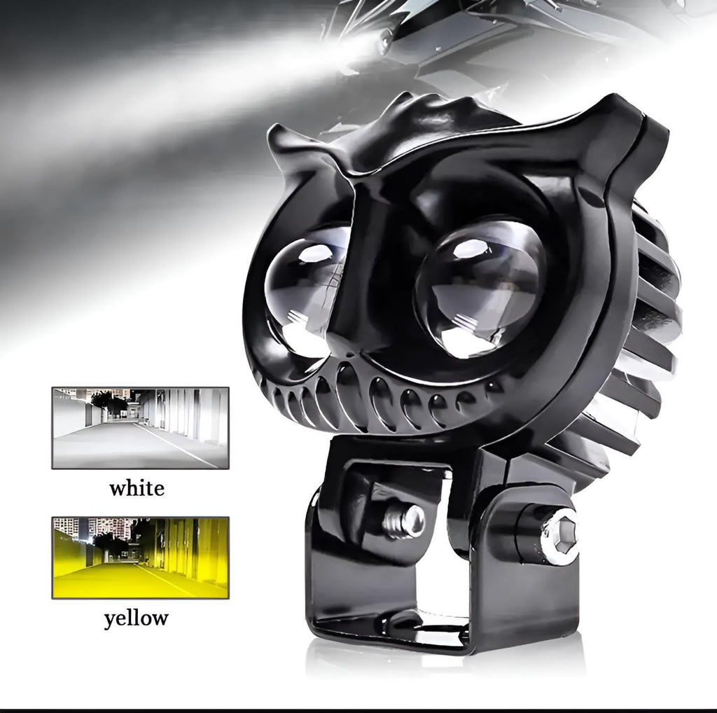 OWL Shape Fog Flash light Low &amp; High Beam Owl Plastic Body Spot Light for All Cars And Bikes (1pc)