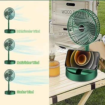 Rechargeable - Portable Telescopic Folding Fan | USB Foldable | Table Desk Fan | Telescopic Design Floor | 3 Speeds Adjustable height Fan (Random color)