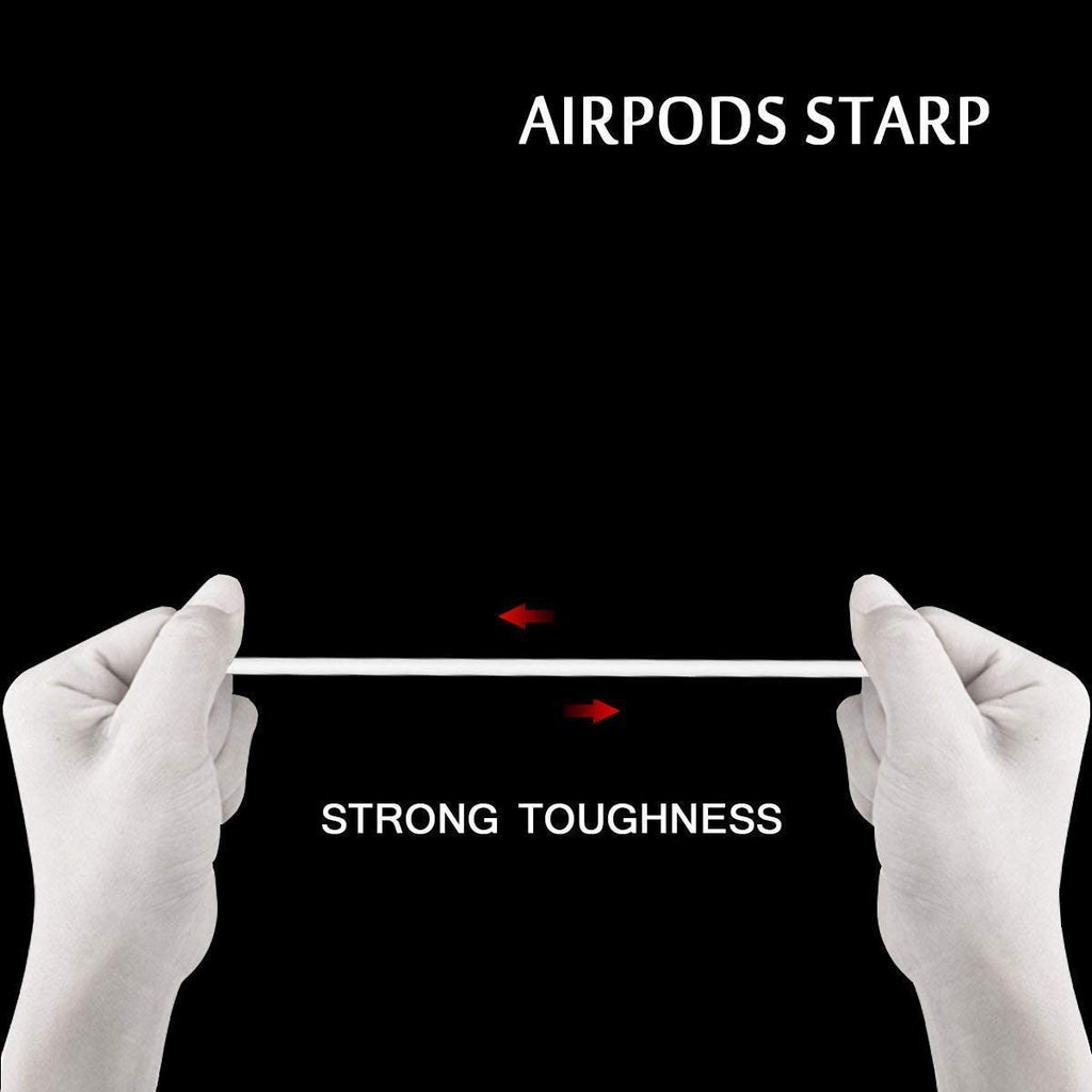 (Combo deal  1 Black x 1 White ) Anti Lost Silicone Earphone Rope Holder Cable For AirPods Strap Wireless Bluetooth Headphone Neck Strap Cord String 55CM