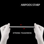 (Combo deal  1 Black x 1 White ) Anti Lost Silicone Earphone Rope Holder Cable For AirPods Strap Wireless Bluetooth Headphone Neck Strap Cord String 55CM