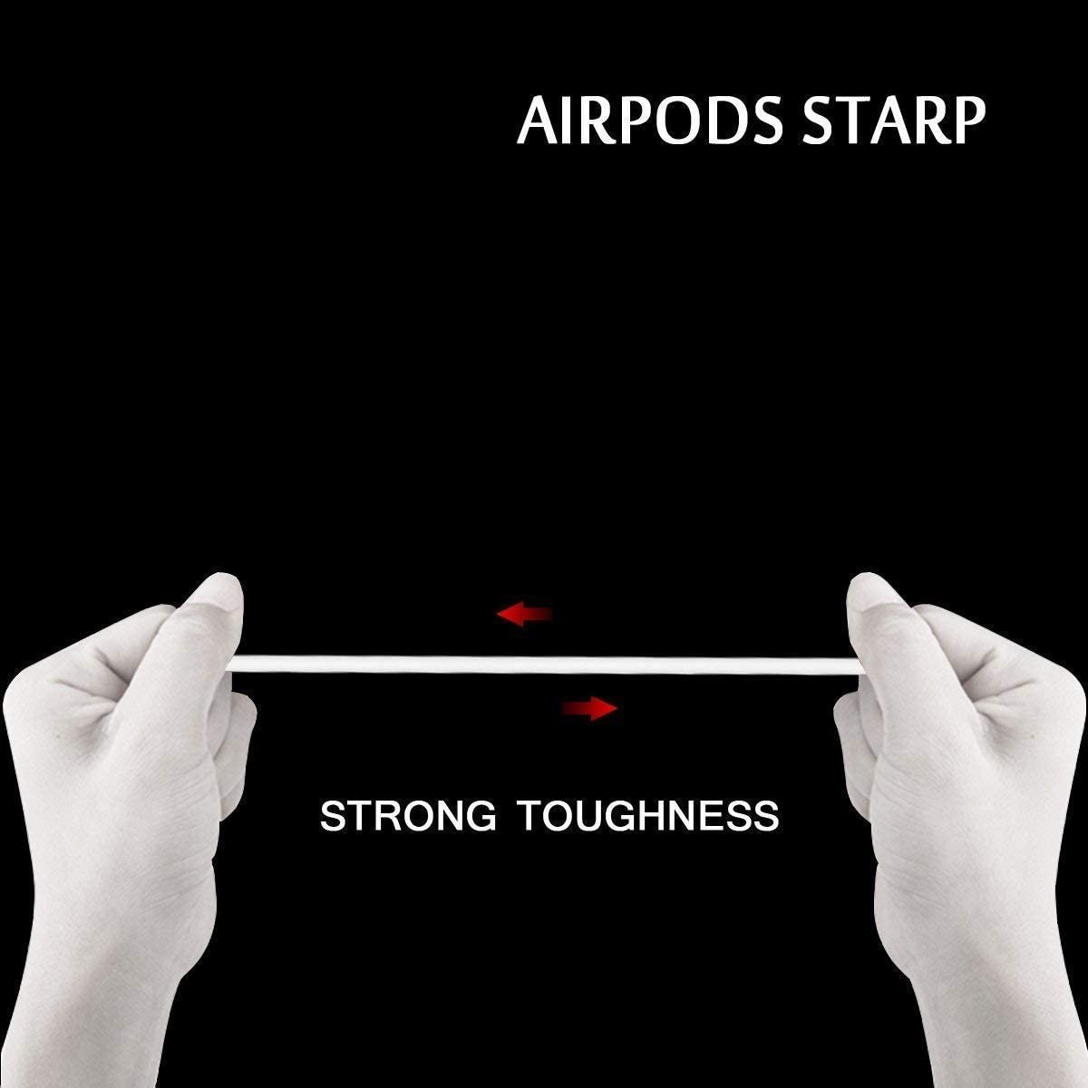 (Combo deal  1 Black x 1 White ) Anti Lost Silicone Earphone Rope Holder Cable For AirPods Strap Wireless Bluetooth Headphone Neck Strap Cord String 55CM