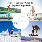 (Combo deal  1 Black x 1 White ) Anti Lost Silicone Earphone Rope Holder Cable For AirPods Strap Wireless Bluetooth Headphone Neck Strap Cord String 55CM