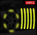 (20pcs) Wheel center reflective stickers Stripe | wheel hub sticker for Car, bicycle, motorcycle | car warning sticker (Random colors)