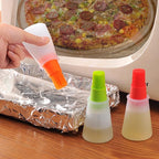 Portable Silicone Oil Bottle with Brush | Grill Oil Brushes for Kitchen Baking BBQ Tool Kitchen Tools for BBQ (Random color)