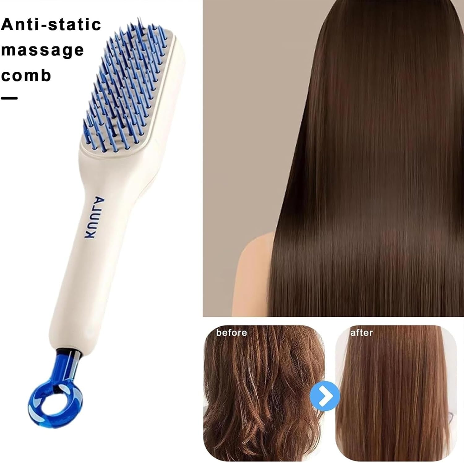 Self Cleaning Magic hair brush, One-click Cleaning Telescopic Hair Comb –  (random Color)