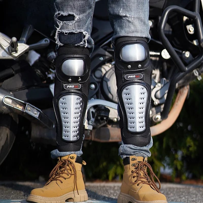 Motorcycle Elbow Pads for Men Stainless Steel Off-road Locomotive Protective Gear Anti-fall Riding Equipment (4 pcs)