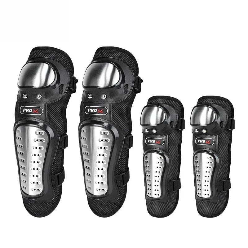 Motorcycle Elbow Pads for Men Stainless Steel Off-road Locomotive Protective Gear Anti-fall Riding Equipment (4 pcs)
