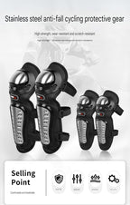 Motorcycle Elbow Pads for Men Stainless Steel Off-road Locomotive Protective Gear Anti-fall Riding Equipment (4 pcs)