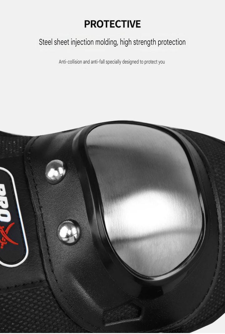 Motorcycle Elbow Pads for Men Stainless Steel Off-road Locomotive Protective Gear Anti-fall Riding Equipment (4 pcs)