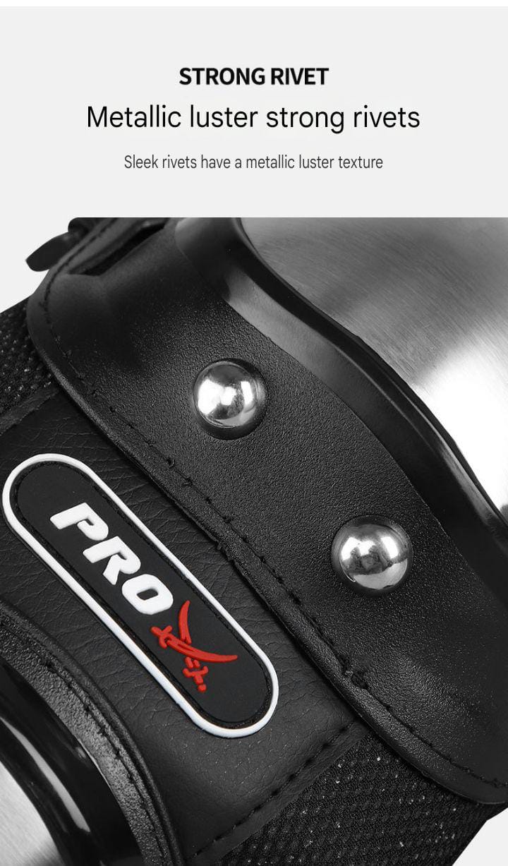Motorcycle Elbow Pads for Men Stainless Steel Off-road Locomotive Protective Gear Anti-fall Riding Equipment (4 pcs)