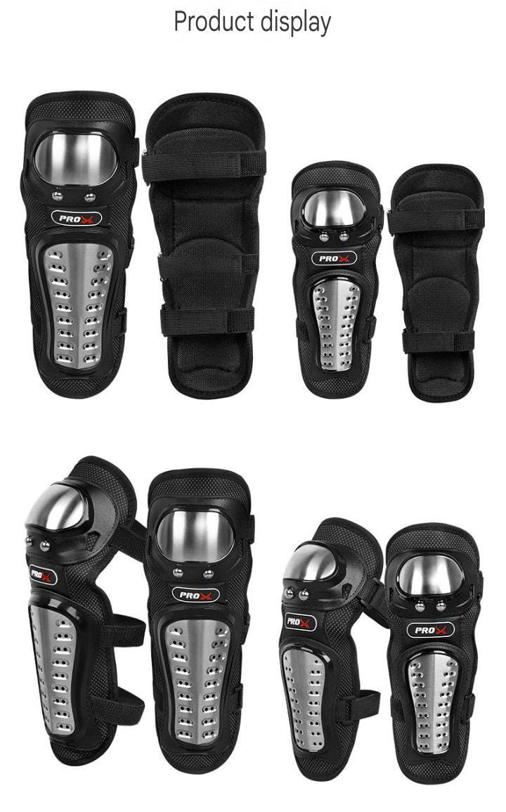 Motorcycle Elbow Pads for Men Stainless Steel Off-road Locomotive Protective Gear Anti-fall Riding Equipment (4 pcs)