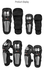 Motorcycle Elbow Pads for Men Stainless Steel Off-road Locomotive Protective Gear Anti-fall Riding Equipment (4 pcs)