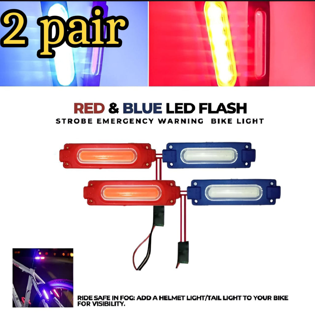 High Quality Red and Blue Flasher Light Waterproof 12V LED Light For Bike and Cars