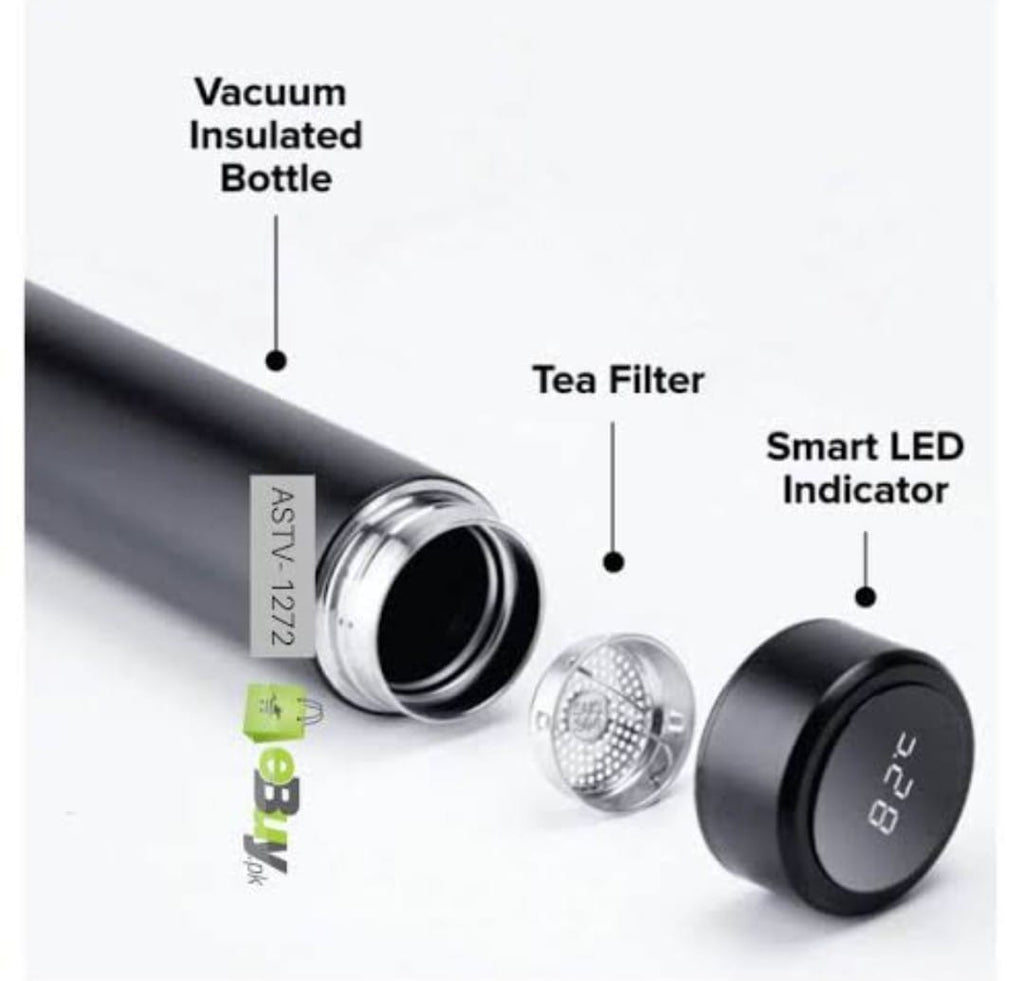 Temperature Display Indicator Insulated Stainless Steel Hot &amp; Cold Flask Bottle (Random Color) (500 ML )