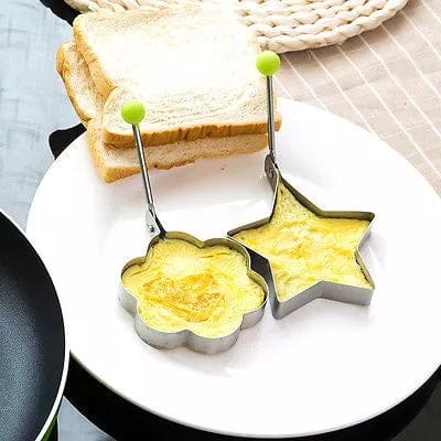 Pack of 4 Egg Shaper Kitchen Tools Star, Heart, Round, Flower Shaped Stainless Steel -  (random color )