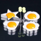 Pack of 4 Egg Shaper Kitchen Tools Star, Heart, Round, Flower Shaped Stainless Steel -  (random color )
