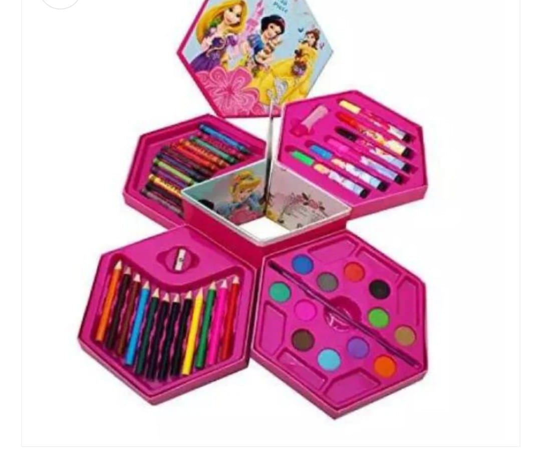 46 Pcs Painting colour kit for kids, fun Disney/Cartoon character art set(random design color)