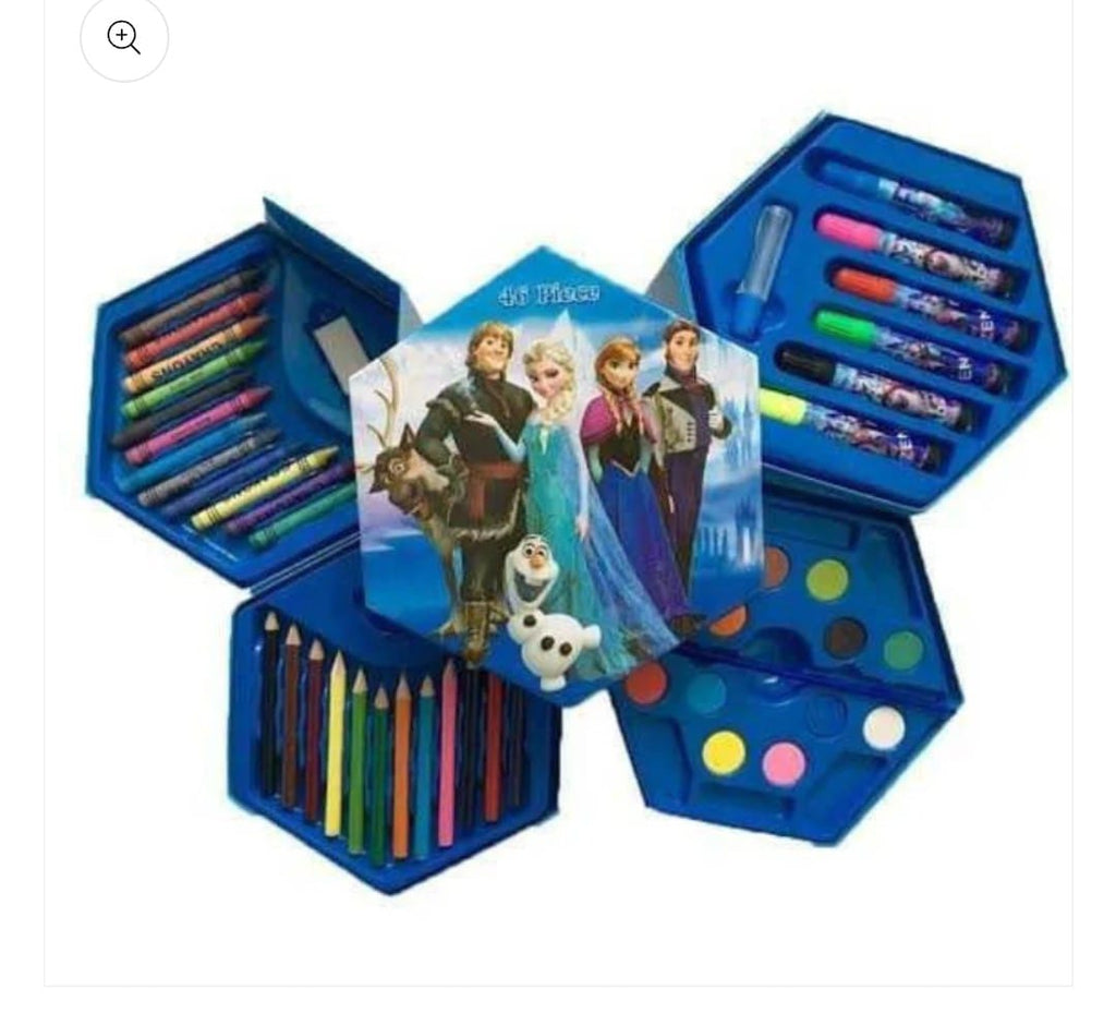 46 Pcs Painting colour kit for kids, fun Disney/Cartoon character art set(random design color)