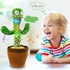 Dancing Cactus Toy – Singing, Talking, Voice Recording Plush with USB Rechargeable Function – Fun Educational Gift for Babies and Kids (Ages 6 Months &amp; Up) - Rechargeable - With Cap