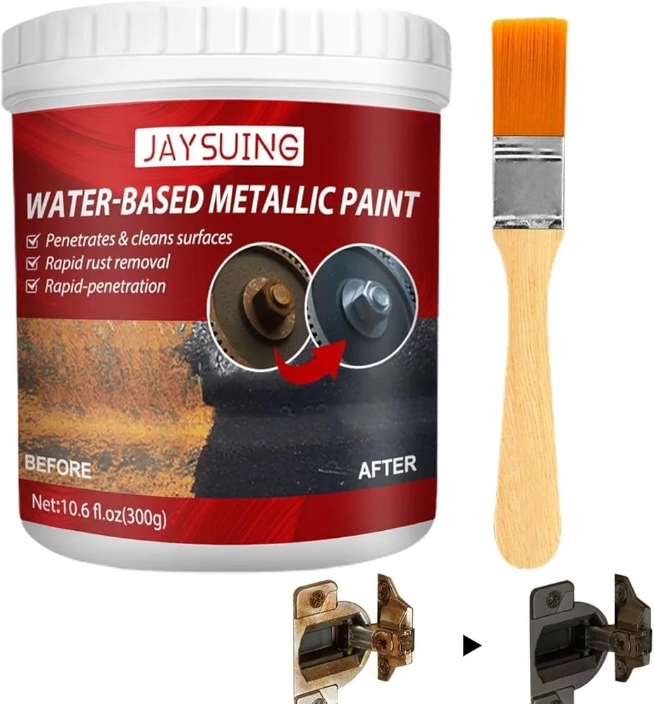 Rust paint Metallic Paint  Anti Rust Protection Coating for removing rust from metal (with brush )Steel Box - 300gm