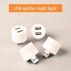 Portable USB Night Light Splitter with 2 Ports for Laptop,PC and CHARGING