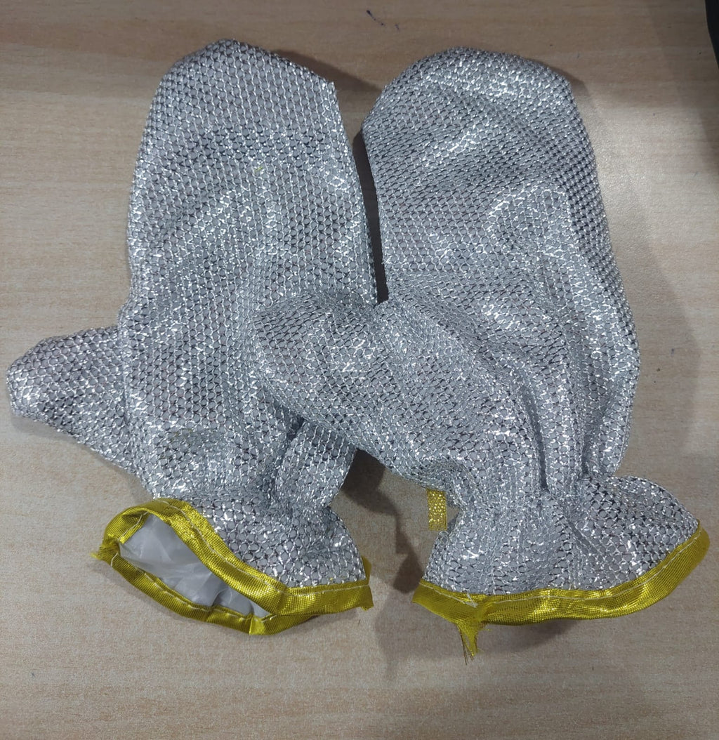 Multipurpose Wire Dishwashing Gloves | Dishwashing Rags for Wet and Dry, Steel Wire Miracle Cleaning Cloth with Glove Shape, Non-Scratch Wire Dish Cloths for Washing Dishes, Kitchen | Anti-heat aluminium gloves