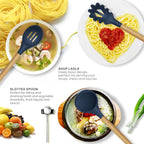 12 Pcs Silicone Cooking Utensils Kitchen Utensil Set | Heat Resistant Kitchen Non toxic Spatula Set with Turner Tongs,Spoon,Brush,Whisk-Wooden Handle - Random Color