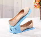 Pack of 2 Double Layer Adjustable Shoe Bracket Storage Shoe Rack | 2 In 1 Foldable Shoe Holder Space Saving (Random color)