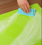 Big Size Silicone Baking Roti Mat With Measurements Heat Resistant Cookie Sheet Oven Liner | Non Stick Flour Rolling Mat | Baking Mat Kneading Dough Pad (Random Color)
