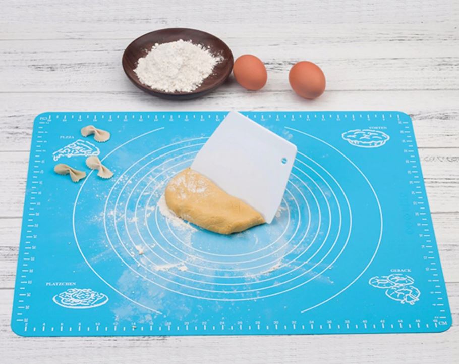 Big Size Silicone Baking Roti Mat With Measurements Heat Resistant Cookie Sheet Oven Liner | Non Stick Flour Rolling Mat | Baking Mat Kneading Dough Pad (Random Color)