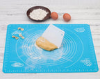 Big Size Silicone Baking Roti Mat With Measurements Heat Resistant Cookie Sheet Oven Liner | Non Stick Flour Rolling Mat | Baking Mat Kneading Dough Pad (Random Color)