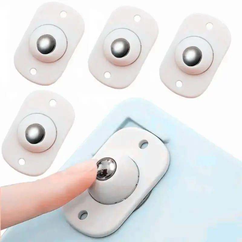 Furniture Moving Wheel [4 Pcs] | Stainless Steel Mini Swivel Wheels With 360 Degree Rotation For Bins Storage Box