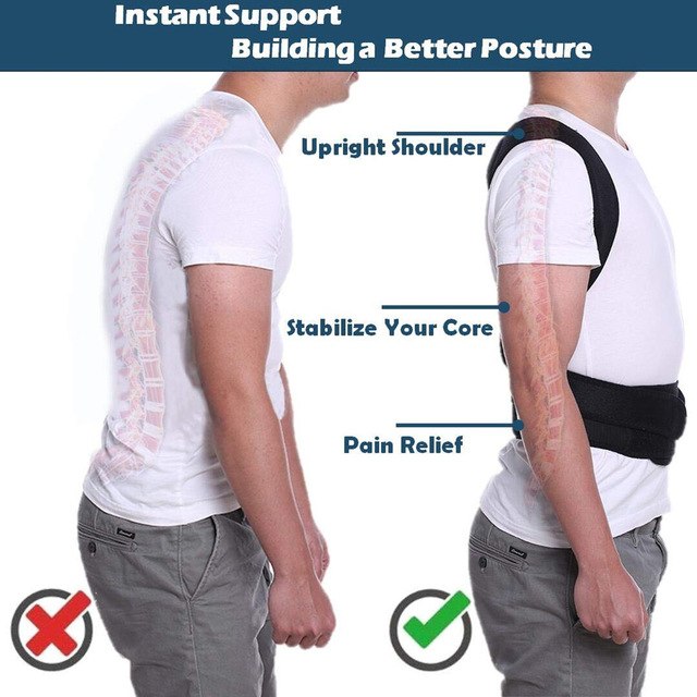 Posture Corrector Back Support Brace With Breathable Material And Fully Adjustable Velcro Straps
