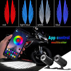 Bluetooth control angel wing light multicolor for all bikes and car uneversa