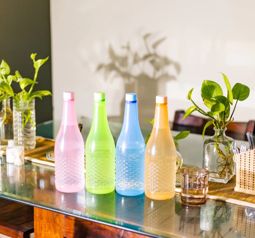 Pack Of 4 Plastic Jumbo Water Bottles (random color) 1.2 Ltr Each