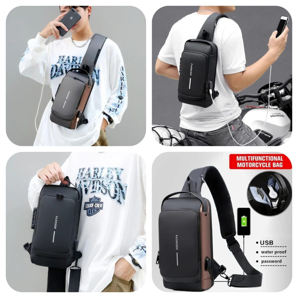 Chest Bag Multifunction Crossbody Sport Running Travel Sling Pack Anti-theft for  Men (Random Color)