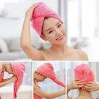 Turby Towel Bath Towels - Dry Hair Cap Super Absorbent Quick-drying Shower towel (Random color) 65 CM length
