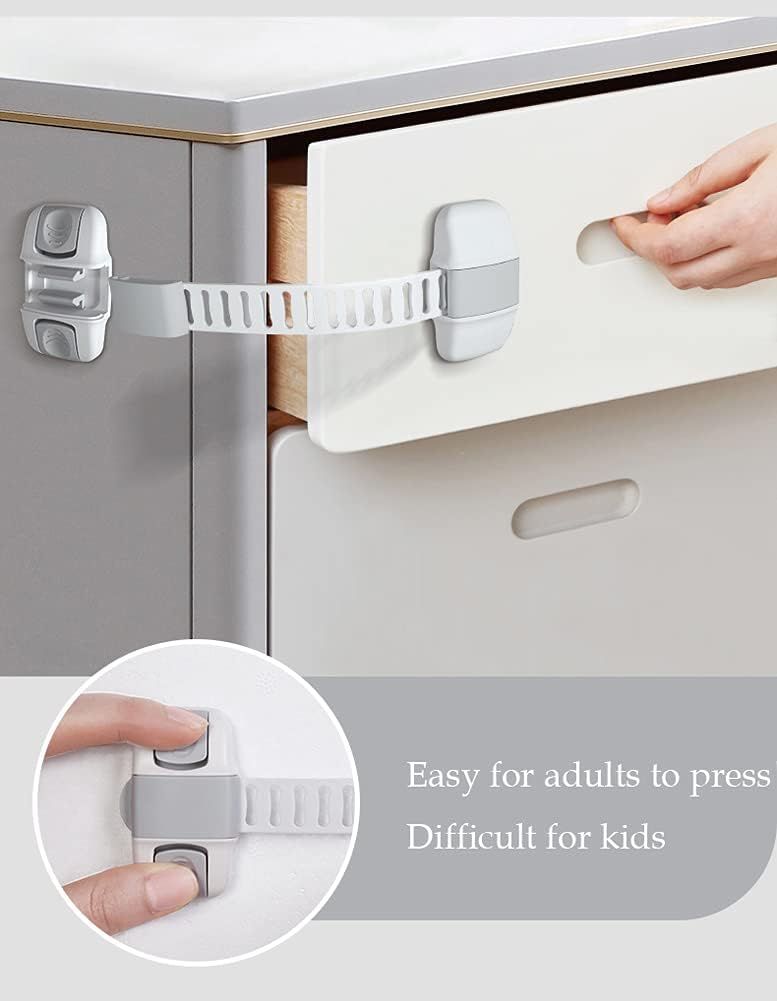 Multipurpose Adjustable and Flexible Baby Safety Latch for Drawers Cabinets etc,