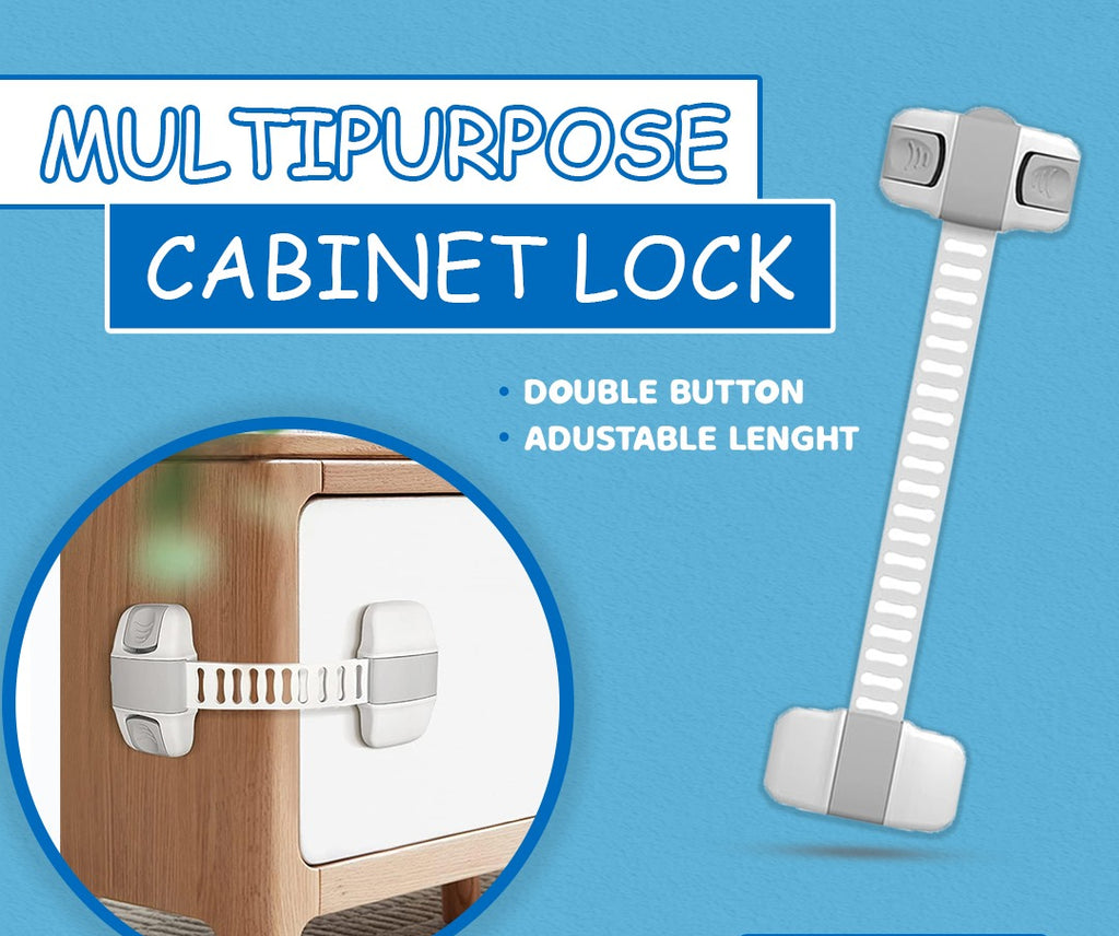Multipurpose Adjustable and Flexible Baby Safety Latch for Drawers Cabinets etc,
