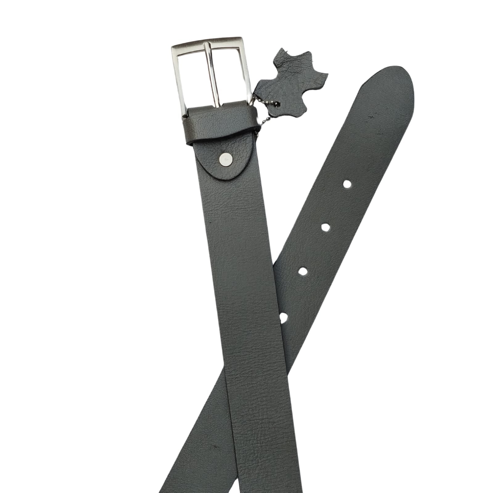 (Big Size) - Men Buffalo leather belt grey color | Waist Belt for boys &amp; Mens (Grey)