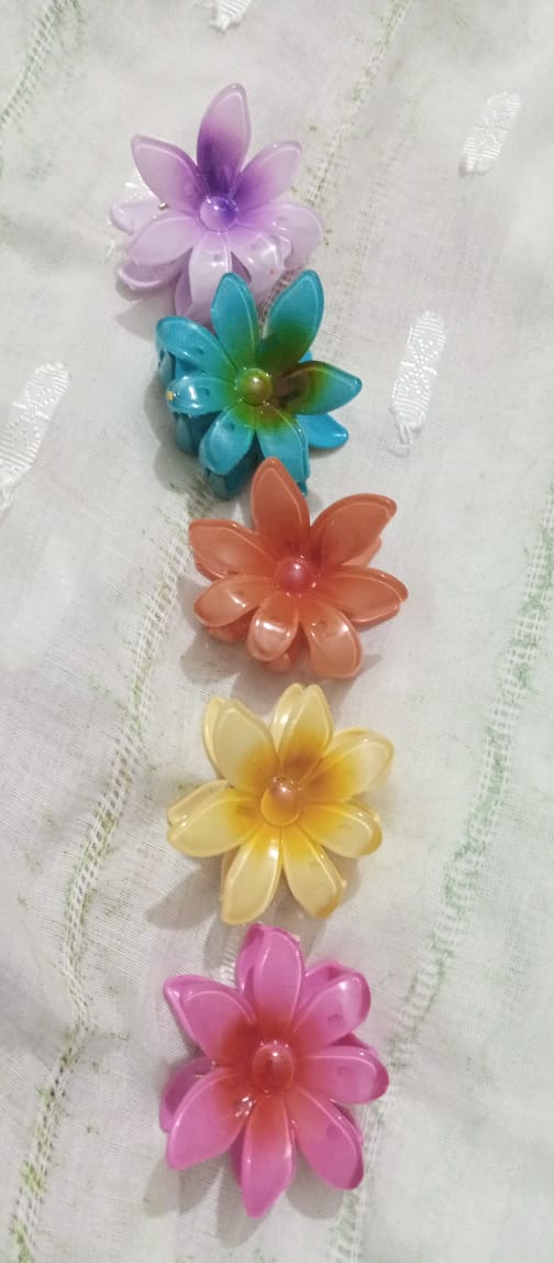 Pack of 3 - Flower Hair Clip Colorful Hair Band For girls &amp; Women