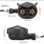 Pack of 4 pcs Owl Style Dual Color Motorcycle Driving Headlight, Turn Signals Light, Fog Lamp for all bikes (Random Color)